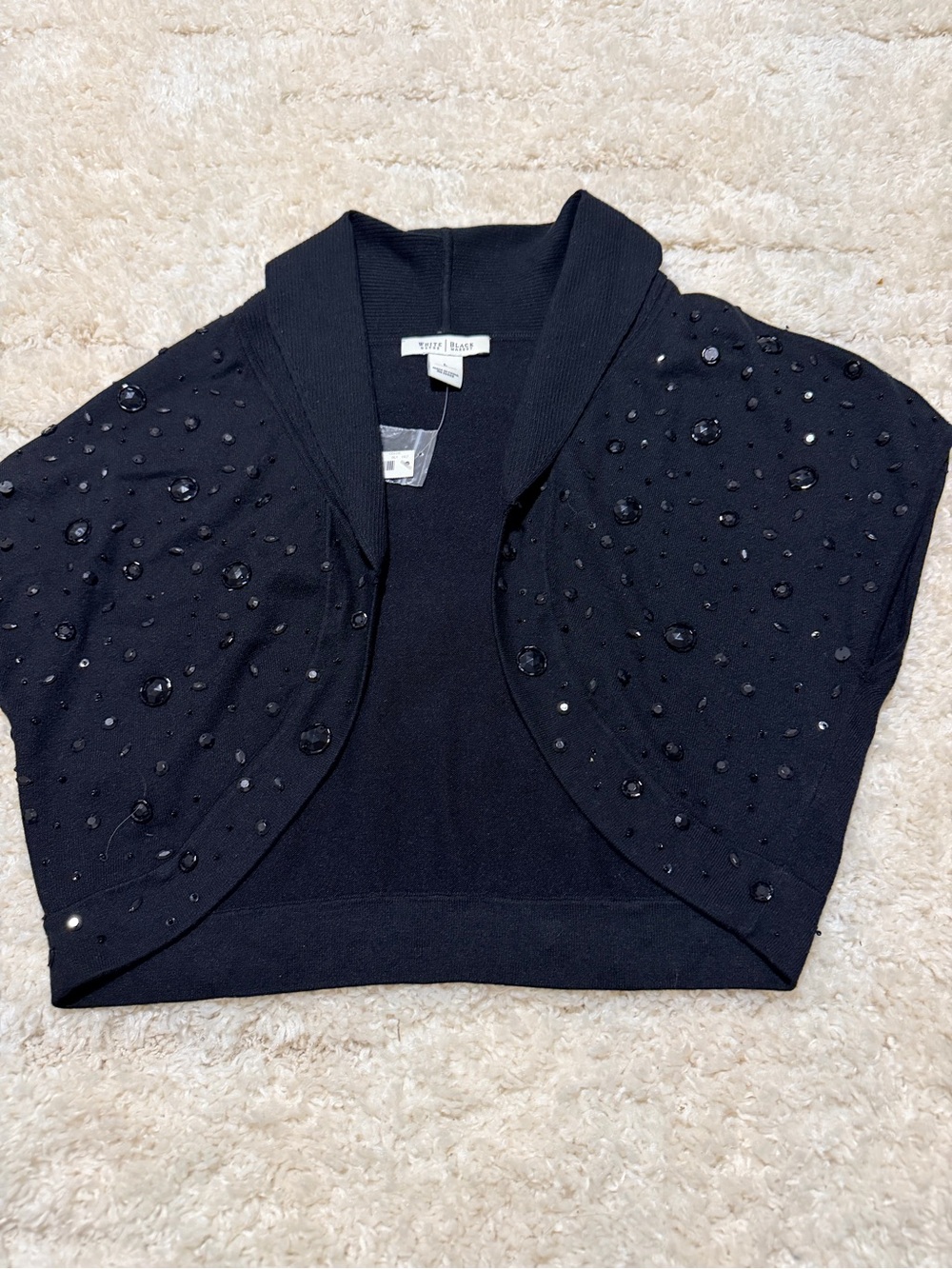 White House Black Market Black Embellished Shrug Cardigan